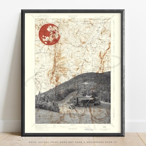 Vermont | Sugarbush Topographic Art Print | Map of Vermont | Snowboarding Poster | Ski Resort Wall Art | Skiing | Vermont Mountains | Winter