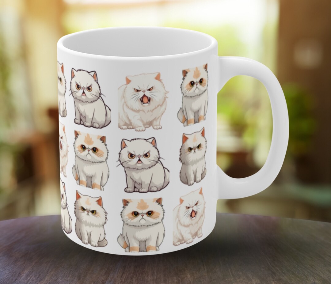 Funny Cat Mug, Persian Cat Mug, Cat Lover Mug, Funny Coffee Mug, Office ...