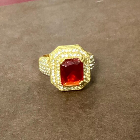 925 marked with gold plating Ruby Diamond Crystal… - image 7