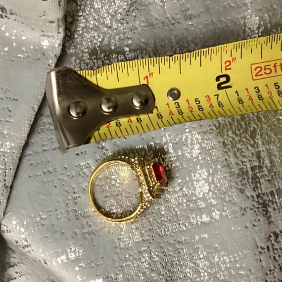 925 marked with gold plating Ruby Diamond Crystal… - image 9