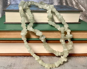 Serpentine Pale Green Vintage Beaded Long Necklace