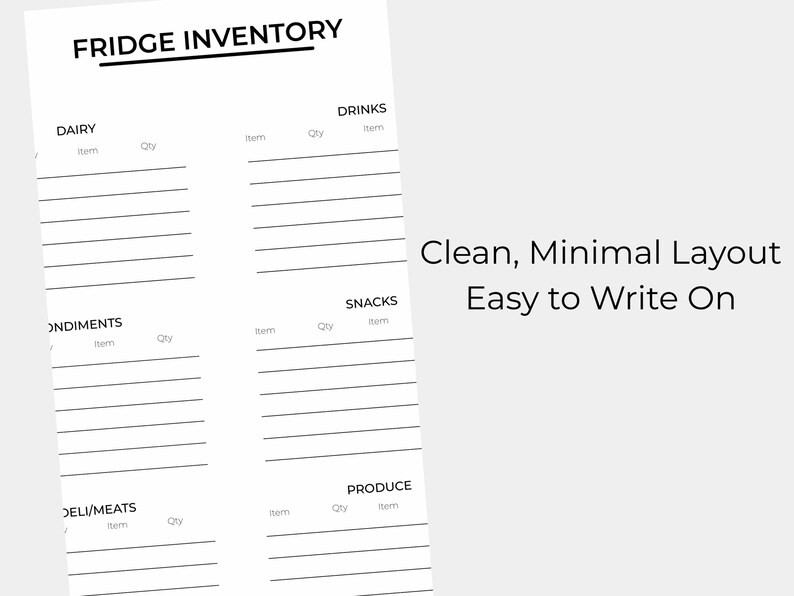 Kitchen Inventory Printable Bundle | Fridge Freezer Pantry Tracker ...