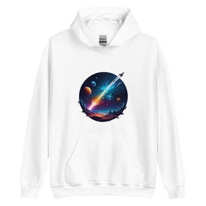 Interstellar Ink Unisex Hoodie, Cosmic view hoodie, Solar system seeker, Universe lover hoodie, night hoodies
