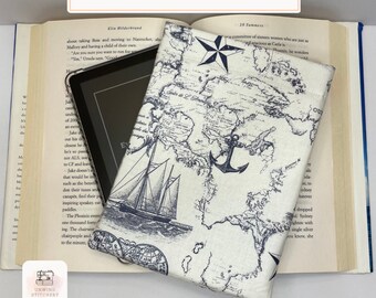 Padded Kindle Sleeve | Book Sleeve |  Kindle Paperwhite | Paperback and Hardback - Nautical
