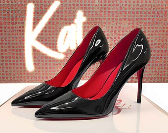 Red Bottom High Heels Christian KatLouboutin Inspired Pumps for Elegant Women Black High Heel  Wedding Heels for Girls and Women