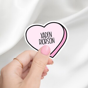 Xaden Riorson Candy Heart Sticker | Bookstagram | Fourth Wing Merch | Booktok | Fourth Wing | Laptop Sticker | Kindle Sticker