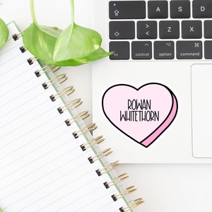 Rowan Whitethorn Candy Heart Sticker | Bookstagram | Throne of Glass Merch | TOG Sticker | Booktok Laptop Sticker | Kindle Sticker image 3