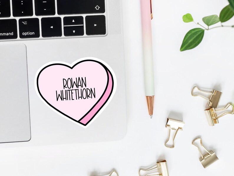 Rowan Whitethorn Candy Heart Sticker | Bookstagram | Throne of Glass Merch | TOG Sticker | Booktok Laptop Sticker | Kindle Sticker image 2