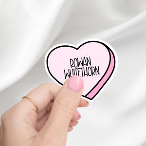 Rowan Whitethorn Candy Heart Sticker | Bookstagram | Throne of Glass Merch | TOG Sticker | Booktok Laptop Sticker | Kindle Sticker image 1