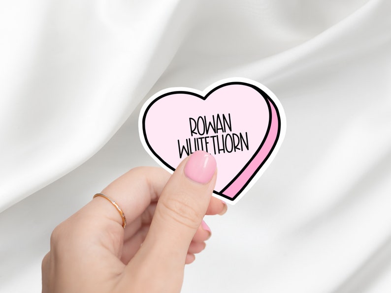 Rowan Whitethorn Candy Heart Sticker | Bookstagram | Throne of Glass Merch | TOG Sticker | Booktok Laptop Sticker | Kindle Sticker image 1
