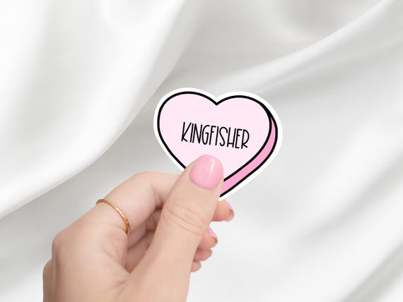 Kingfisher Candy Heart Sticker | Bookstagram | Quicksilver Merch | Booktok | Shadow Daddy | Laptop Sticker | Kindle Sticker