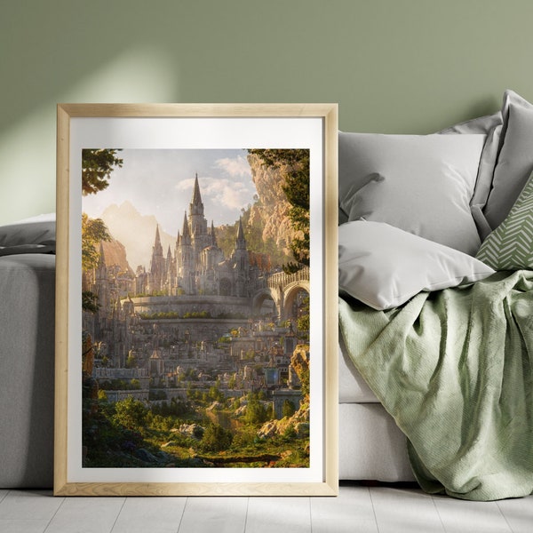 Fantasy Art Print Poster - Castle Medieval Digital download