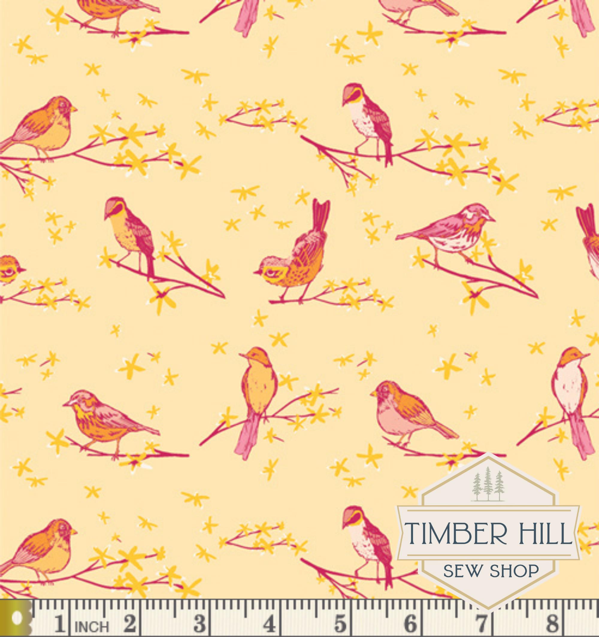The Dawn Chorus Sunset | Marigold Collection by Maureen Cracknell | Quilting Cotton | Half Yard or Fat Quarter