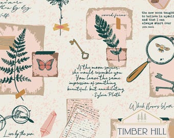 Moon Diary | Woodland Keeper Collection by Maureen Cracknell for Art Gallery Fabrics | Quilting Cotton | Half Yard or Fat Quarter