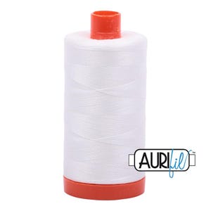 Natural White 2021 | Aurifil 50wt Mako Cotton Thread | Large Spool 1422 YD