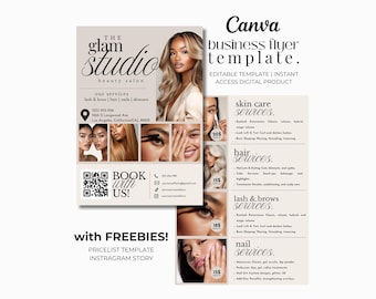 Editable Pricelist Beauty Salon Flyer Designs for Lash technician Business Nail Artist Technician Botox Esthetician Hair Make up Artist PMU
