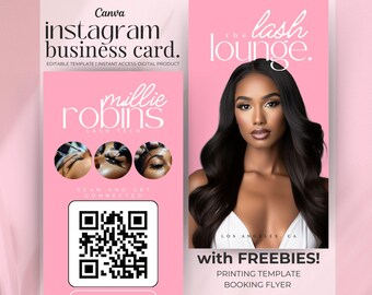 Business Card Beauty Salon QR Codes Instagram Business Card Canva Hair Makeup Business Card Nail Business Card Botox Nurse Business Card