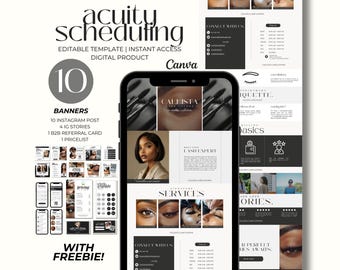 Modern Acuity Scheduling Website Template Lash Tech Acuity Booking Site DIY White Canva Acuity Editable Website Banner Branding Lash Kit