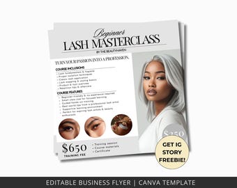Lash Training Course  Flyer Pink Lash Flyer Beauty Salon Flyer Lashing Business Lashes Books Sale Flyer Eyelash Extension Training Manual