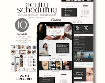 Acuity Booking Site Template Modern Lash Tech Scheduling Website Lash Tech Brand Kit  Eyelash Extension Business White Canva Acuity Editable
