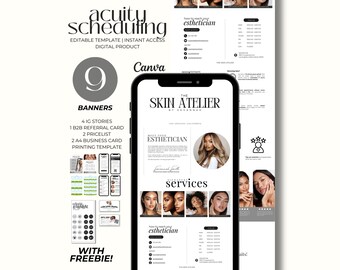 Acuity Schedule Template Esthetician Website Booking DIY Editable Acuity Site Esthetician Service List Estheticians Appointment Book
