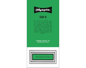 Olympia SM9 Typemachine Gebruikershandleiding Digitale PDF Gebruiksaanwijzing Gebruikershandleiding in het Engels
