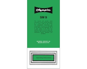 Olympia SM9 タイプライターのデジタル ユーザー マニュアル デジタル PDF 操作手順 ユーザー ガイド (英語)
