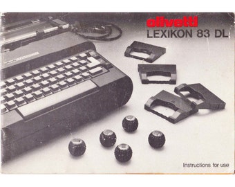 Olivetti Lexikon 83 DL デスクトップ電動タイプライターのデジタル ユーザー マニュアル (PDF 83DL 操作手順、英語版ユーザー ガイド)