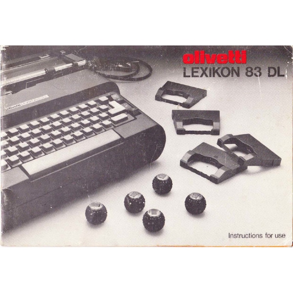 Olivetti Lexikon 83 DL Desktop Electric Typewriter User Manual Digital PDF 83DL Operating Instructions User Guide in English