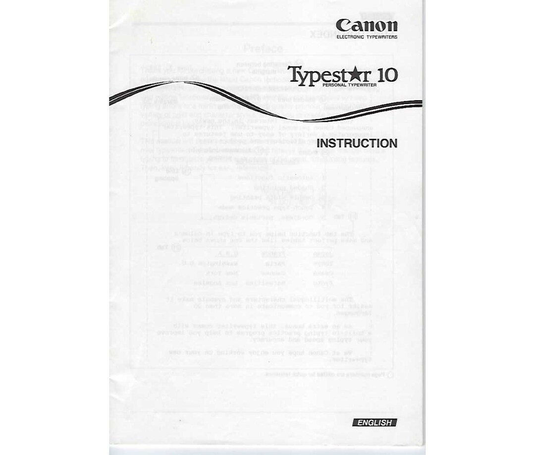 Canon Typestar 10 Typewriter User Manual Digital PDF Operating