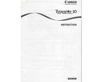 Canon Typestar 10 Typemachine Gebruikershandleiding Digitale PDF Gebruiksaanwijzing Gebruikershandleiding in het Engels