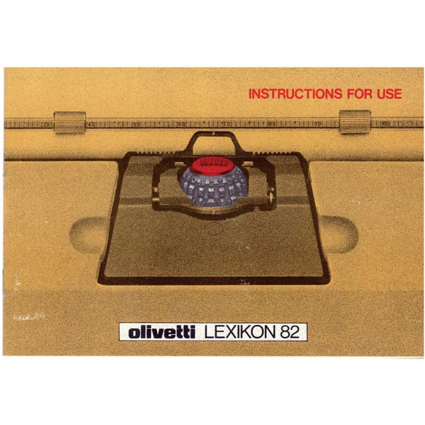 Olivetti Lexikon 82 Desktop Electric Typewriter User Manual Digital PDF Operating Instructions User Guide in English