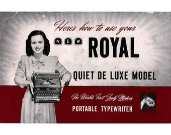 1948 年製 Royal QDL タイプライターのデジタル ユーザー マニュアル デジタル PDF 操作手順 ユーザー ガイド (英語)