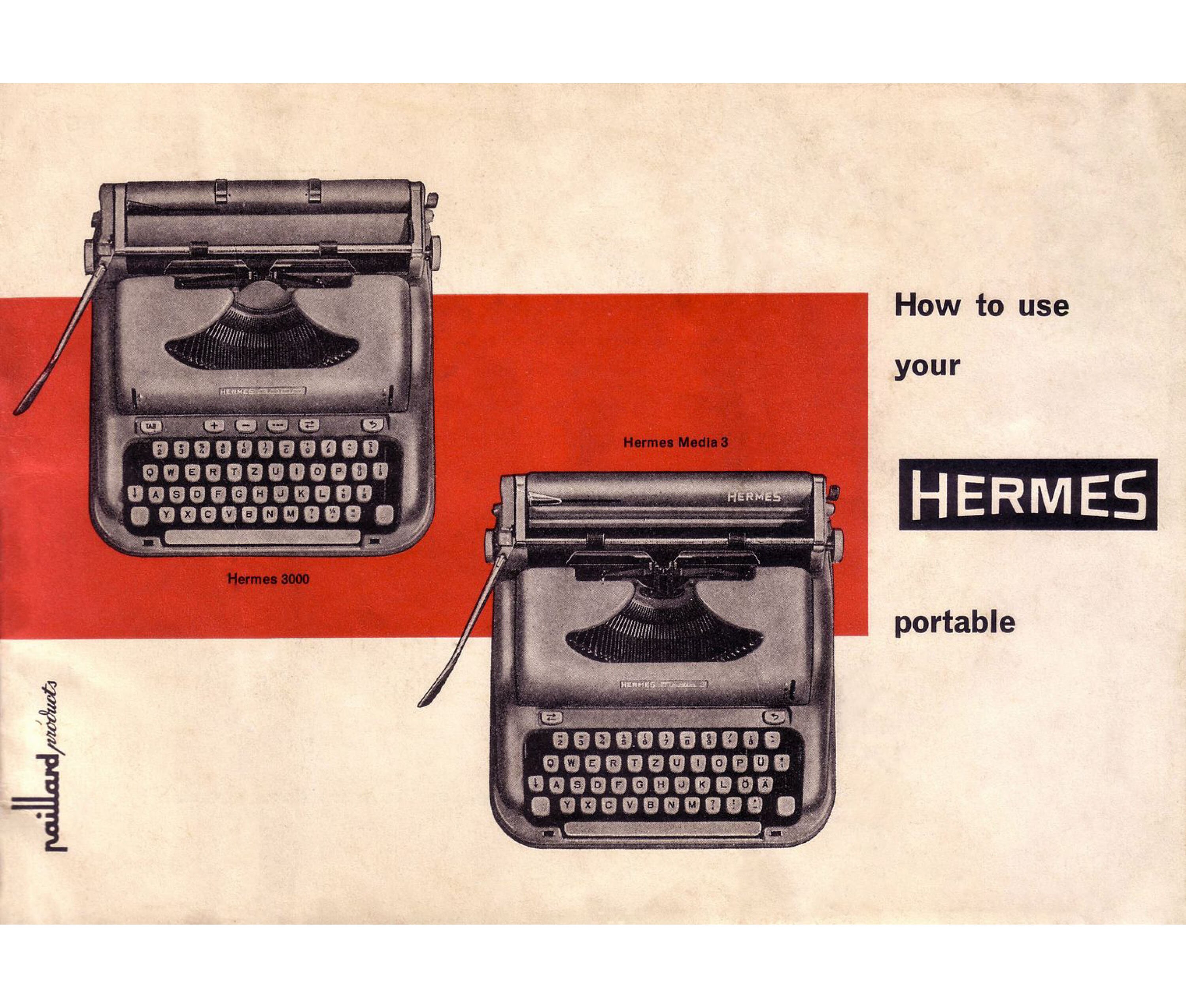 HERMES3000 タイプライター　レア　アンティーク　説明書あり HERMES3000 タイプライター レア アンティーク 説明書あり