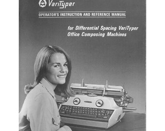 VariTyper 720 タイプライターのデジタル ユーザー マニュアル デジタル PDF 操作手順 Vari-Typer ユーザー ガイド (英語)