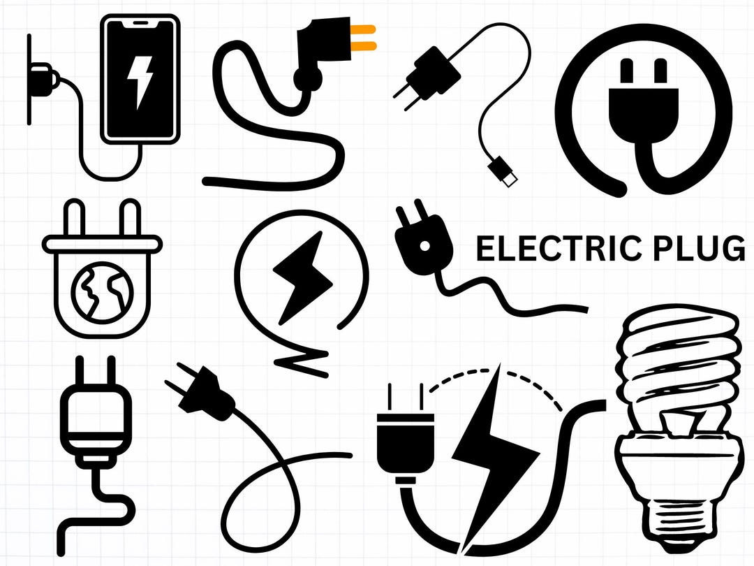 Stecker SVG Bundle, Elektrostecker SVG, Stecker Silhouette ...