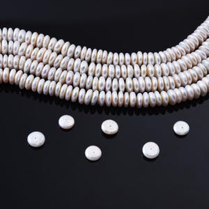 12x5mm Natural Freshwater Abacus Pearl Top to Bottom Drilled Loose Beads DIY Jewelry Making for Necklace Sold by Strand or Pieces, FWP022
