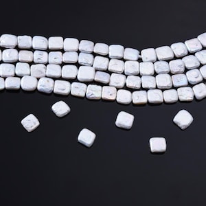 11x11mm Natural Freshwater Square Pearl, Cultured Wedding Pearl Loose Beads DIY Jewelry Making for Necklace Sold by Strand or Pieces, FWP015