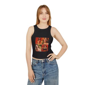 Crop Top Tank, Karol G Album Tropicqueta Sleeveless Ribbed Racerback Shirt - Women&#39;s Fashion, Music Lover Gift, Trendy Summer Clothing,