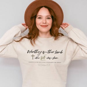Easter Shirt, Worthy is the Lamb Crewneck Sweatshirt, Christian Sweatshirts, Jesus Shirts