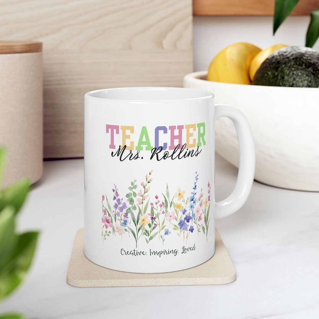 Personalized Teacher Appreciation Mug Custom Name Mug for Teachers Gift ...