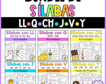 Spanish Syllables Activities Bundle: K-2 Literacy (PDF Download)