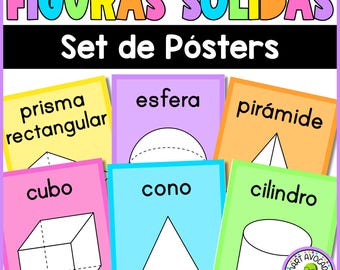 Spanish 3D Shapes Classroom Posters: Geometric Decor