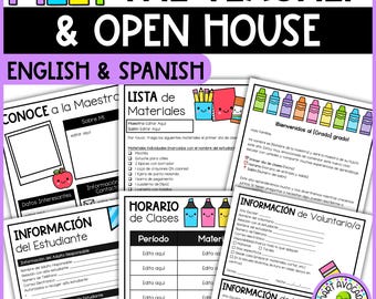 Bilingual Meet the Teacher Open House Kit: Spanish & English (Digital Download)