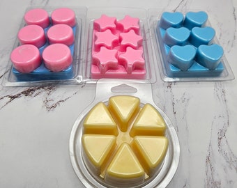 Clamshell Shapes Snap Wax Melt Strong Scent Shimmery Triangle, Heart, Star & Circle Large Snap Off Home Fragrance Natural Soy Wax Melts