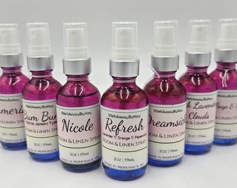 Room & Linen Sprays - Refreshing Home, Car, Bathroom, On-the-Go Fragrance |  2oz