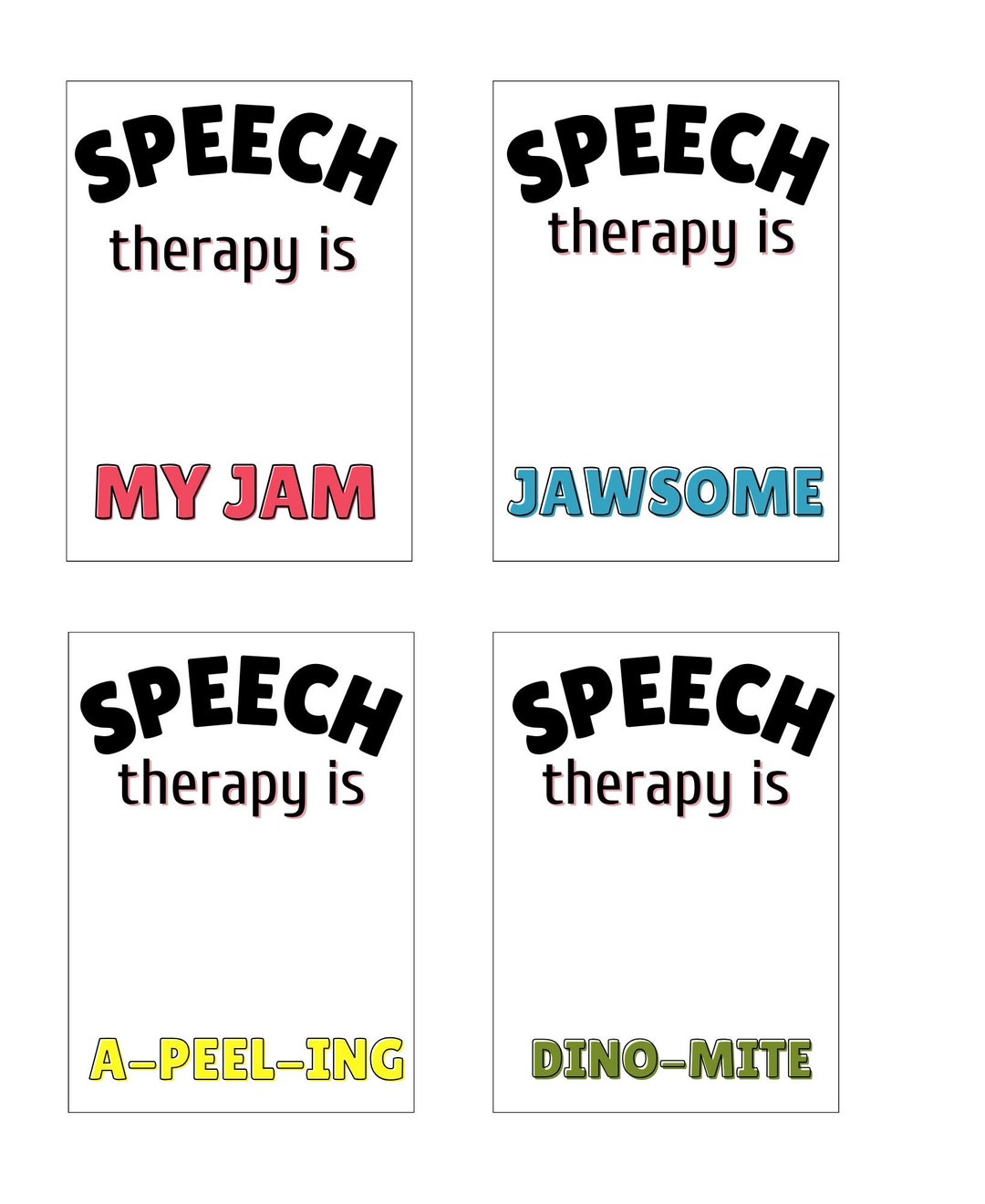 Printable Speech Therapy Cards Printable Pocket Hug Cards SLP Cards ...