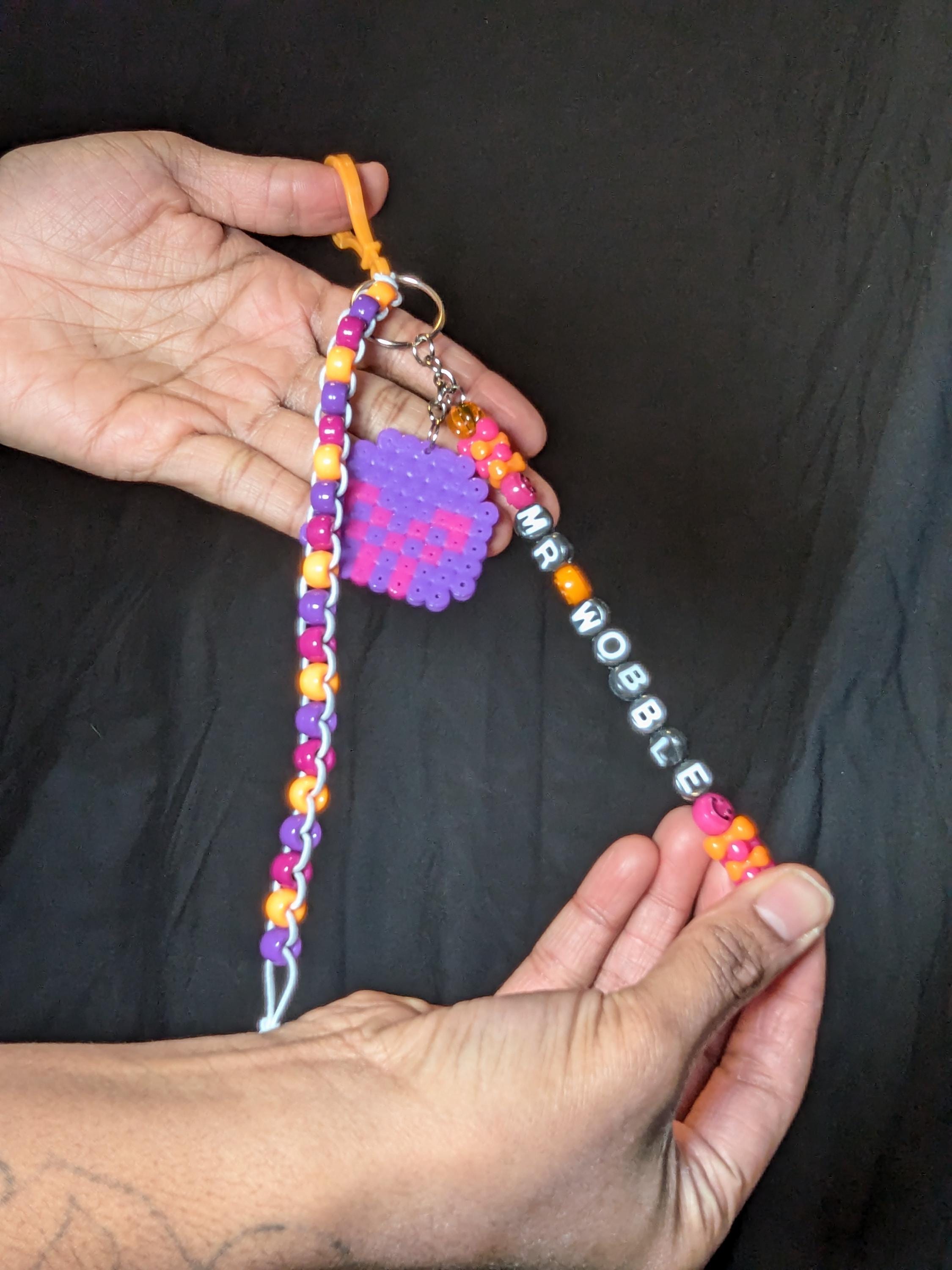 Pony Bead Fidget Keychain: Sensory Toy Bracelet - Etsy