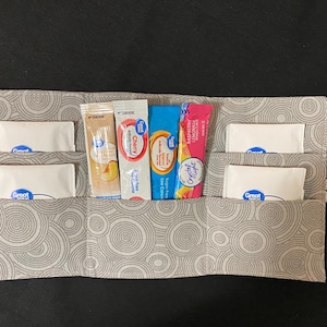 Porta bolsitas de té, organizador de mezclas de bebidas, tarjetero, cartera de viaje para té, tarjetero, estuche plegable