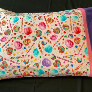 Candy Theme Kids Pillowcase: Standard or Queen Cotton Bed Cover